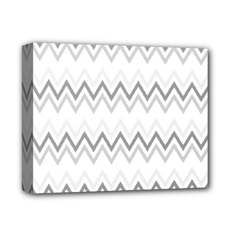 Chevrons Gris/blanc Deluxe Canvas 14  X 11  (stretched) by kcreatif