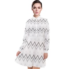 Chevrons Gris/blanc Long Sleeve Chiffon Shirt Dress by kcreatif