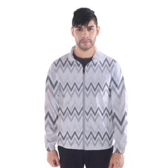 Chevrons Gris/blanc Men s Windbreaker by kcreatif