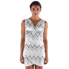 Chevrons Gris/blanc Wrap Front Bodycon Dress by kcreatif