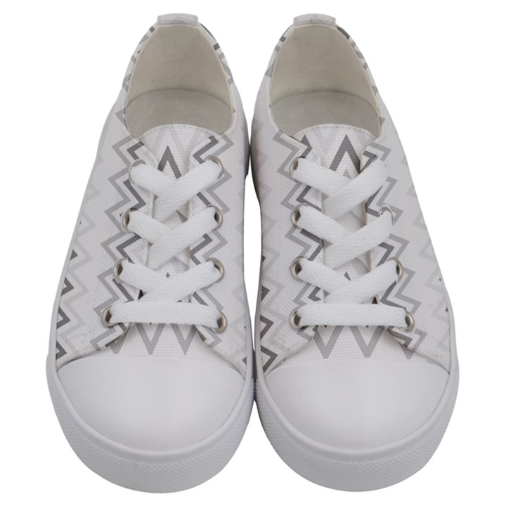 Chevrons Gris/Blanc Kids  Low Top Canvas Sneakers