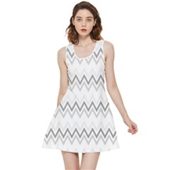 Chevrons Gris/blanc Inside Out Reversible Sleeveless Dress