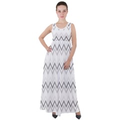 Chevrons Gris/blanc Empire Waist Velour Maxi Dress by kcreatif