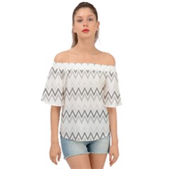 Chevrons Gris/blanc Off Shoulder Short Sleeve Top by kcreatif