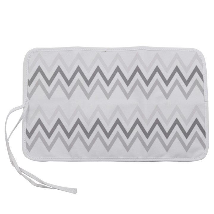 Chevrons Gris/Blanc Pen Storage Case (M)