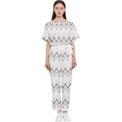 Chevrons Gris/blanc Batwing Lightweight Jumpsuit