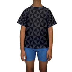 Abstraittrianglesnoir Kids  Short Sleeve Swimwear by kcreatif