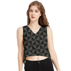 Abstraittrianglesnoir V-neck Cropped Tank Top