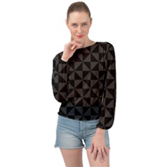 Abstraittrianglesnoir Banded Bottom Chiffon Top by kcreatif