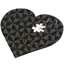 Abstraittrianglesnoir Wooden Puzzle Heart View2