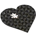 Abstraittrianglesnoir Wooden Puzzle Heart View3