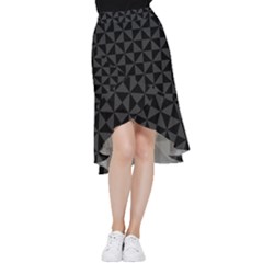 Abstraittrianglesnoir Frill Hi Low Chiffon Skirt