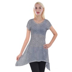 Denimeffetcolorgris65 Short Sleeve Side Drop Tunic by kcreatif