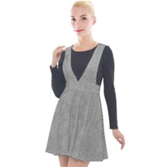 Denimeffetcolorgris65 Plunge Pinafore Velour Dress by kcreatif