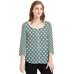 Fleurmarguerite Chiffon Quarter Sleeve Blouse