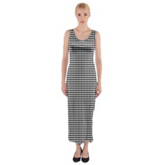 White Dots On Black Fitted Maxi Dress by JustToWear