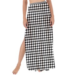 White Dots On Black Maxi Chiffon Tie-up Sarong by JustToWear