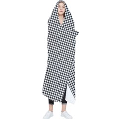 White Dots On Black Wearable Blanket by JustToWear