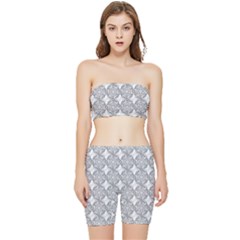 Patternformes1grise Stretch Shorts And Tube Top Set by kcreatif