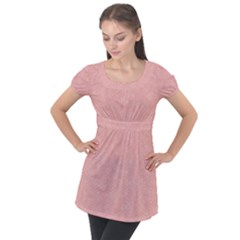 Denimeffetcolorroseclair165 Puff Sleeve Tunic Top by kcreatif