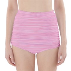 Pink Knitted Pattern High-waisted Bikini Bottoms by goljakoff