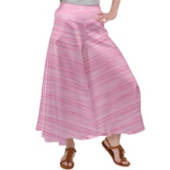 Pink Knitted Pattern Satin Palazzo Pants by goljakoff