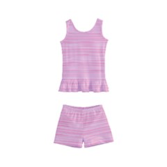 Pink Knitted Pattern Kids  Boyleg Swimsuit by goljakoff