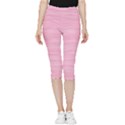 Pink knitted pattern Inside Out Lightweight Velour Capri Leggings  View1