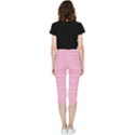 Pink knitted pattern Inside Out Lightweight Velour Capri Leggings  View2