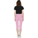 Pink knitted pattern Inside Out Lightweight Velour Capri Leggings  View4