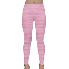 Pink Knitted Pattern Lightweight Velour Classic Yoga Leggings by goljakoff