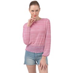 Pink Knitted Pattern Banded Bottom Chiffon Top by goljakoff