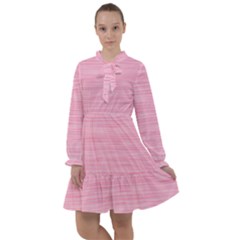 Pink Knitted Pattern All Frills Chiffon Dress by goljakoff