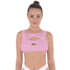 Pink Knitted Pattern Bandaged Up Bikini Top by goljakoff