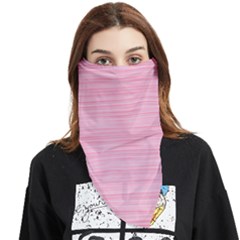 Pink Knitted Pattern Face Covering Bandana (triangle) by goljakoff