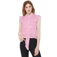 Pink Knitted Pattern Frill Detail Shirt by goljakoff