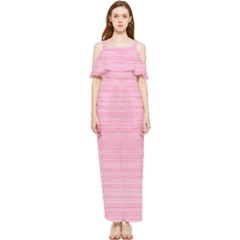 Pink Knitted Pattern Draped Sleeveless Chiffon Jumpsuit by goljakoff