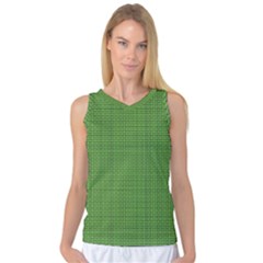 Green Knitted Pattern Women s Basketball Tank Top by goljakoff