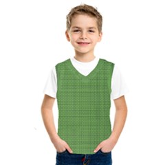 Green Knitted Pattern Kids  Basketball Tank Top by goljakoff