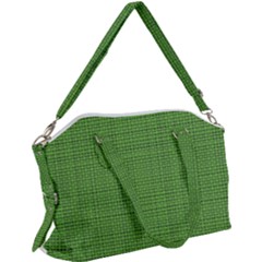 Green Knitted Pattern Canvas Crossbody Bag by goljakoff