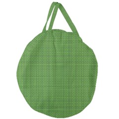 Green Knitted Pattern Giant Round Zipper Tote by goljakoff