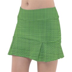 Green Knitted Pattern Classic Tennis Skirt by goljakoff