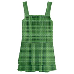 Green Knitted Pattern Kids  Layered Skirt Swimsuit by goljakoff