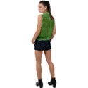 Green knitted pattern Sleeveless Chiffon Button Shirt View2