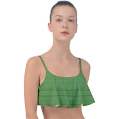 Green Knitted Pattern Frill Bikini Top by goljakoff