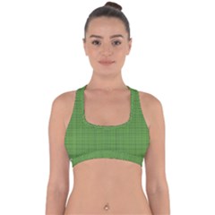 Green Knitted Pattern Cross Back Hipster Bikini Top  by goljakoff