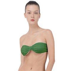 Green Knitted Pattern Classic Bandeau Bikini Top  by goljakoff