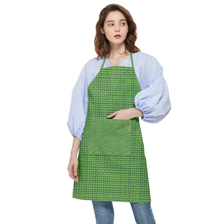 Green knitted pattern Pocket Apron