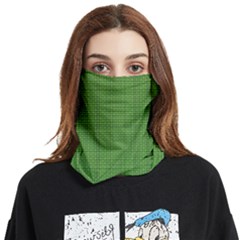 Green Knitted Pattern Face Covering Bandana (two Sides) by goljakoff