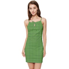 Green Knitted Pattern Summer Tie Front Dress by goljakoff